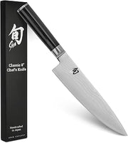Shun Classic 8" Chef's Knife, Handcrafted Japanese Kitchen Knife for Professional and Home Chefs, VG-MAX Core with Damascus Stainless Steel Cladding, Pakkawood Handle