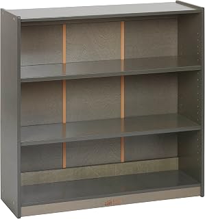 ECR4Kids 3-Shelf Wooden Bookcase, Adjustable Shelves, 36in H, Grey Wash
