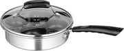 Winco Non-Stick Egg Poacher Set 8' Diameter X 3-1/3' H Includes Tempered Glass Lid Sauce Pan, Tray