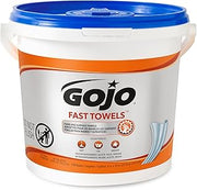 Fast Towels by GOJO – 130 Count (Pack of 1), Heavy Duty Hand Cleaner Wipes, Blue, Model 6298-04