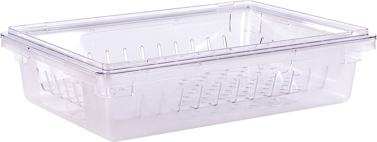 Storplus Food Storage Container Colander with Stackable Design for Catering by Carlisle FoodService Products – 26" x 18" x 5" Colander, Polycarbonate (PC), Clear, Model 1062807