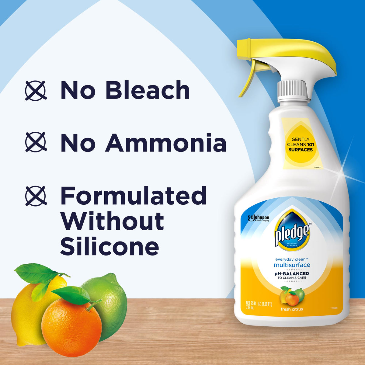 pH-Balanced Multisurface Cleaner Spray for Everyday Care by Pledge – 25 Fl Oz (Pack of 1), 25 Ounce, Model 336283