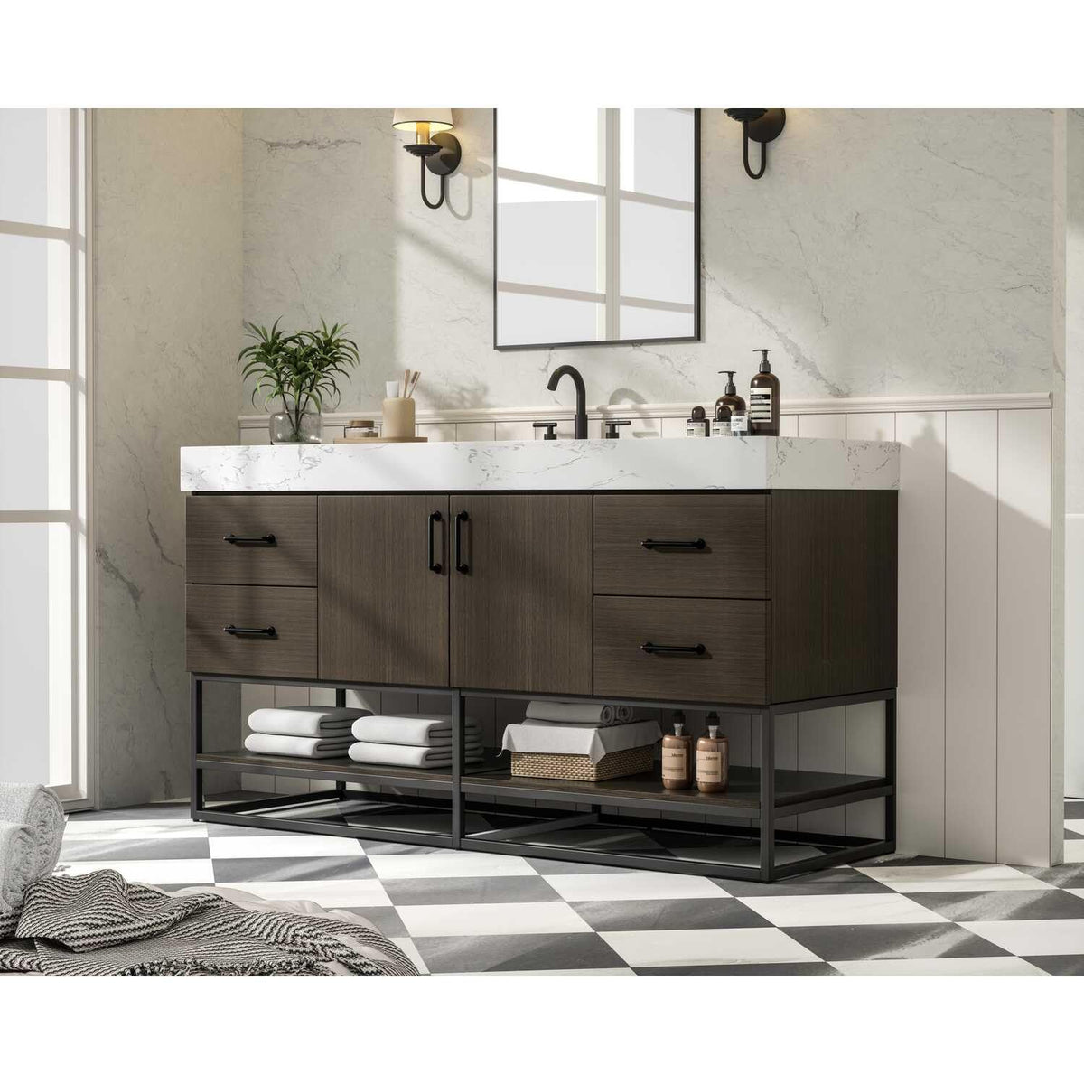 Caroline Bathroom Vanity Mocha Brown by Lighting Design – Wood, Mocha Brown