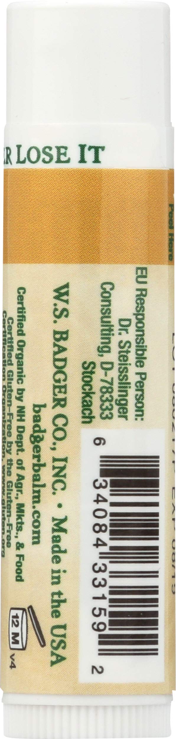 Lip Balm Stick by Badger – 0.15 Ounce (1 Count), Clear, Model 720101