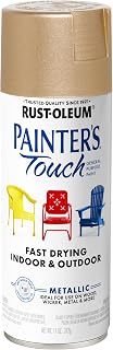 Rust-Oleum Painter's Touch General Purpose Spray Paint, Metallic Gold | Superior Coverage | Fast Dry | Smooth Durable Finish | Indoor/Outdoor | Any-Angle Spray
