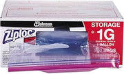 Ziploc 682257 Double Zipper Bags, Plastic, 1gal, 1.75mil, Clear w/Write-On Panel, 250/Box