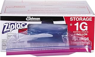 Ziploc 682257 Double Zipper Bags, Plastic, 1gal, 1.75mil, Clear w/Write-On Panel, 250/Box