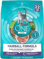 Purina ONE Natural Hairball Control Dry Cat Food, 22 lb Bag