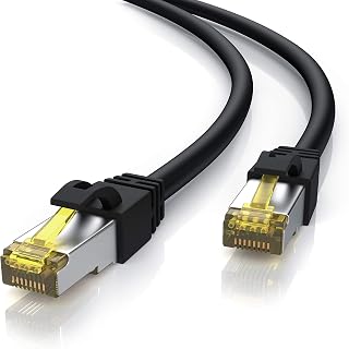 CSL - 5m Cat 7 Outdoor Network Cable Gigabit Ethernet LAN Cable - 10000 Mbit S - Patch Cable - Cat.7 Raw Cable S FTP Pimf Shielding with RJ 45 Connector - Abrasion Resistant - Oil Resistant -