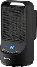 Kenmore: Portable Ceramic Space Heater - 11.5" Black, Fast Warming Electric Heat, Oscillating, 3 Temperature Settings, Remote & Timer, Office-Bedroom