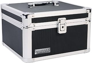 Vaultz Portable Safe Box - 10 x 10 x 6.5 Inch Large Storage Box with Lock, Mesh Pocket & Adjustable Compartments for Cash, Documents and Valuables - Black | Storage box with mesh pocket and adjustable inner compartments, secures cash, documents and valuables at home or office