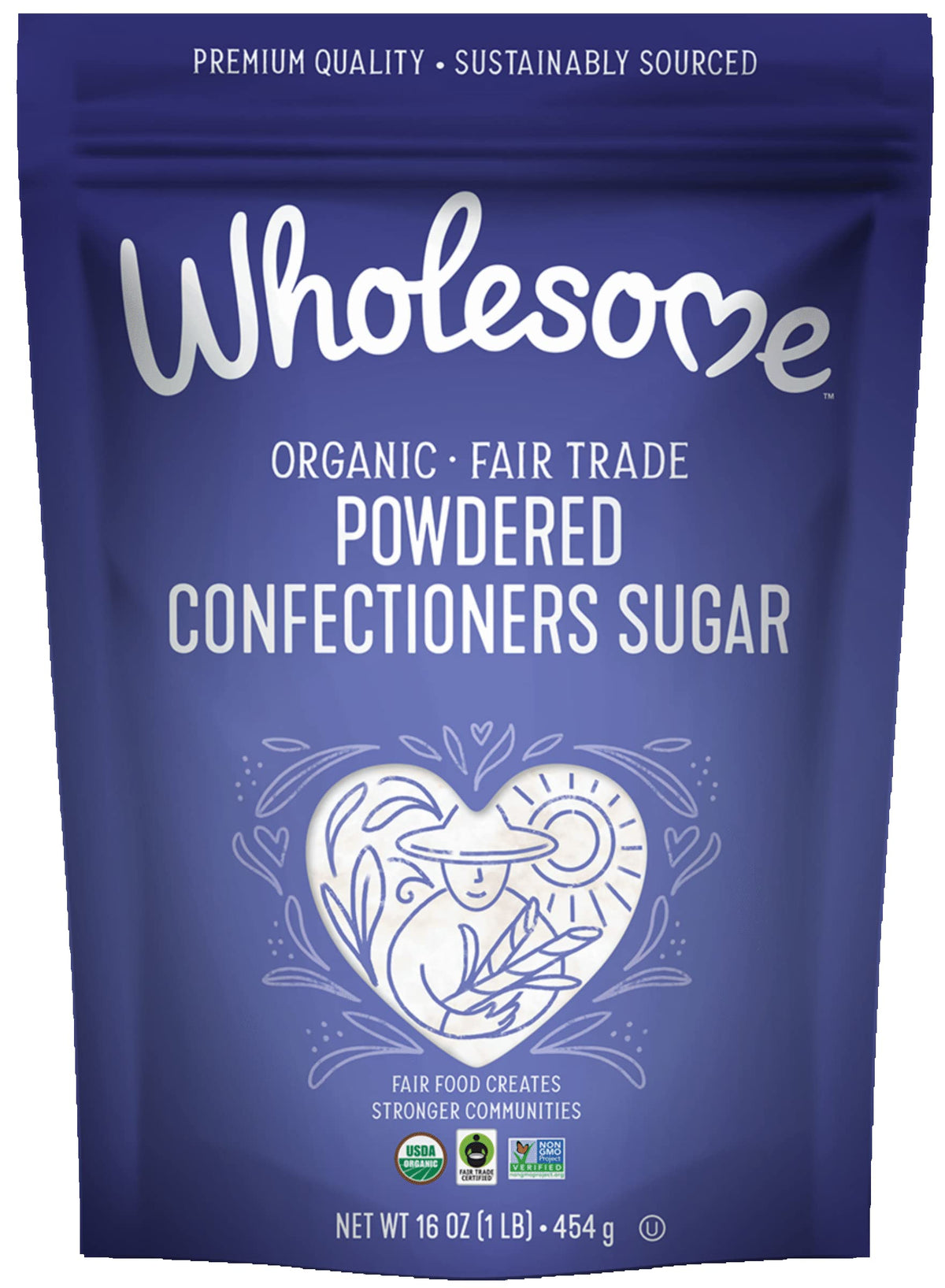 Sweeteners 16-Ounce Organic Powdered Confectioners Sugar by Wholesome – 16 Ounce (Pack of 6), White, Pack of 6, Model 00079466
