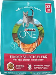 Purina ONE Natural Dry Cat Food, Tender Selects Blend with Real Salmon - 22 lb. Bag