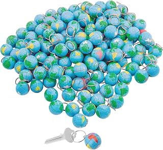Fun Express World Globe and Map Key Chains - VBS Vacation Bible School Supplies/Decor (Bulk 144 pieces)
