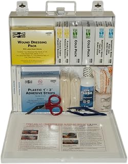 First Aid Only-6021 ANSI Plus #50 207 Piece Steel Case First Aid Kit with Wall Mount, 9.5" Height x 9.5" Width x 2.75" Depth