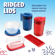 TakeAlongs Special-Edition Americana 13-Piece Set of Food Storage Containers with Lids by Rubbermaid – 13-Piece, 128.0 fluid_ounces, Plastic, Multicolor, Pack of 13