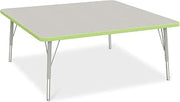 Jonti-Craft Berries 6418JCE130 Square Activity Table - 48" X 48", E-Height - Freckled Gray/Key Lime/Gray
