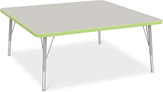 Jonti-Craft Berries 6418JCE130 Square Activity Table - 48" X 48", E-Height - Freckled Gray/Key Lime/Gray