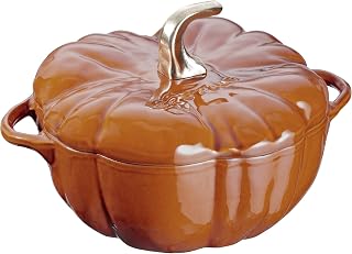 STAUB Cast Iron Pumpkin Cocotte, Dutch Oven, 3.5-quart, serves 3-4, Made in France, Burnt Orange