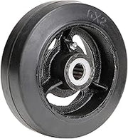 Global Industrial 6" x 2" Mold-On Rubber Wheel, 3/4" Axle, 1/Pk