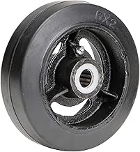 Global Industrial 6" x 2" Mold-On Rubber Wheel, 3/4" Axle, 1/Pk