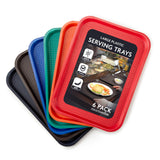 (Set of 6) 16” x 12” Multicolor Cafeteria Tray for Lunch by Stock Your Home – 16 x 12 inches, Plastic, Multicolor, Pack of 6, Model Large Plastic Serving Trays for Fast Food