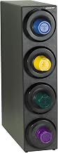Dispense-Rite SLR-S-4BT Countertop Cup Dispensing Cabinet, Fits 8 oz. to 44 oz. Cups, Black Polystyrene