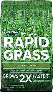 Scotts Turf Builder Rapid Grass Tall Fescue Mix, 5.6 lbs. | Combination Grass Seed and Fertilizer for Lawns, Lawn Seed That Grows in Just Weeks
