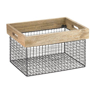Expressly Wood & Wire Crate by HUBERT – Wood, Natural