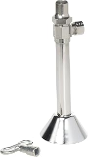 BrassCraft SCS40BX C 1/2" Nom Sweat Inlet x 3/8" O.D Comp Outlet Multi-Turn Angle Valve with 5" Ext & Bell Flange, Lock Shield and Key