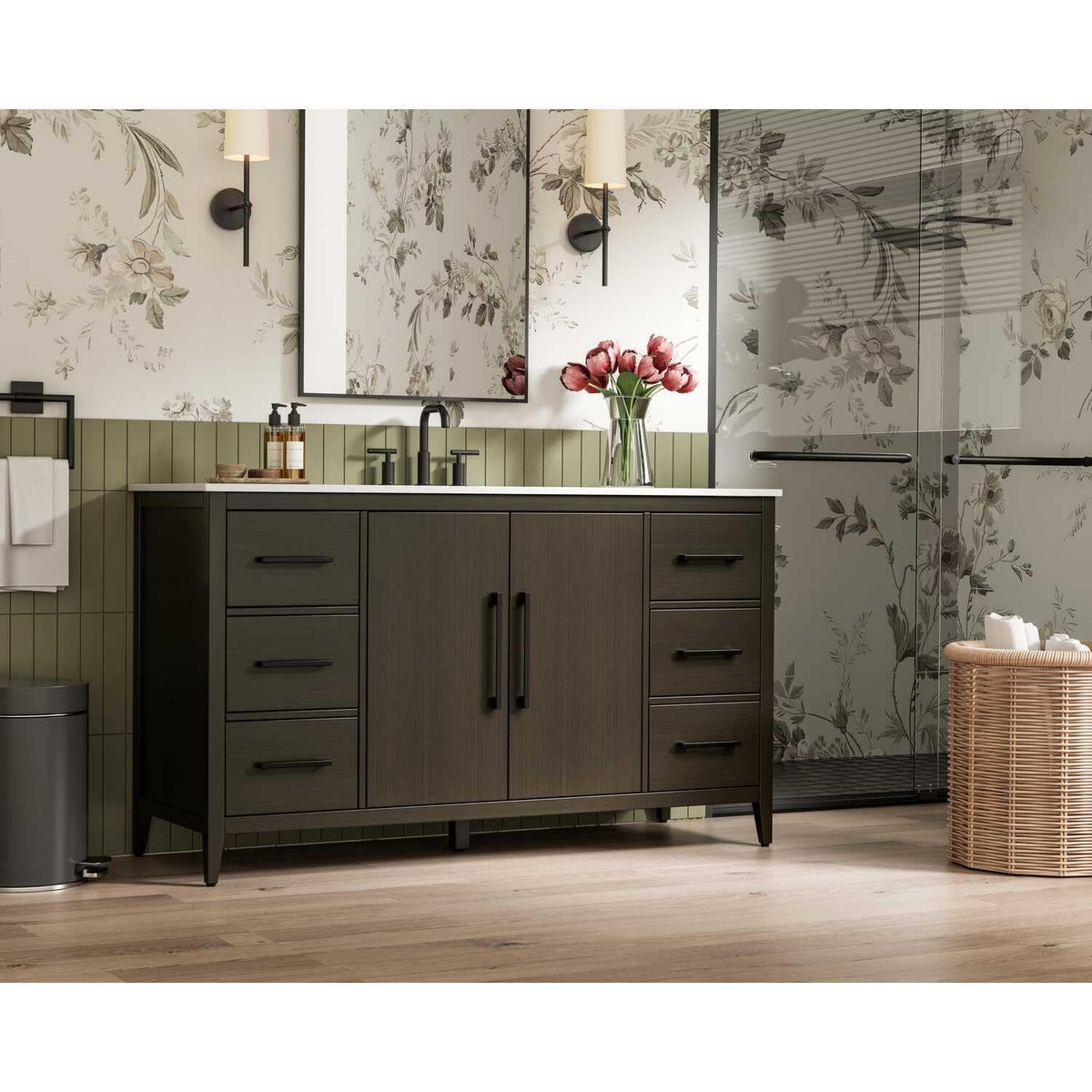 Millie Bathroom Vanity Mocha Brown by Elegant Lighting – Engineered Wood, Mocha Brown, Model VF29360MMB