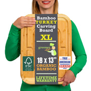 Greener Chef Carving Board, 18 x 13 Inch Bamboo, Two-Tone