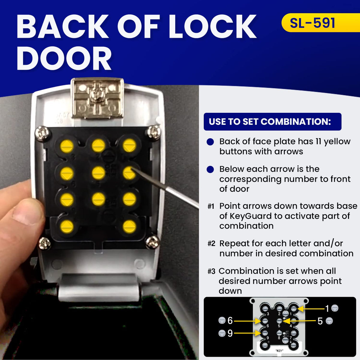Car Window Punch Button Lock Box by KeyGuard – 1 Pack, Zinc, SL-591, Model SL-591