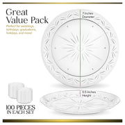Stock Your Home 7 Inch / Clear / Modern Plates