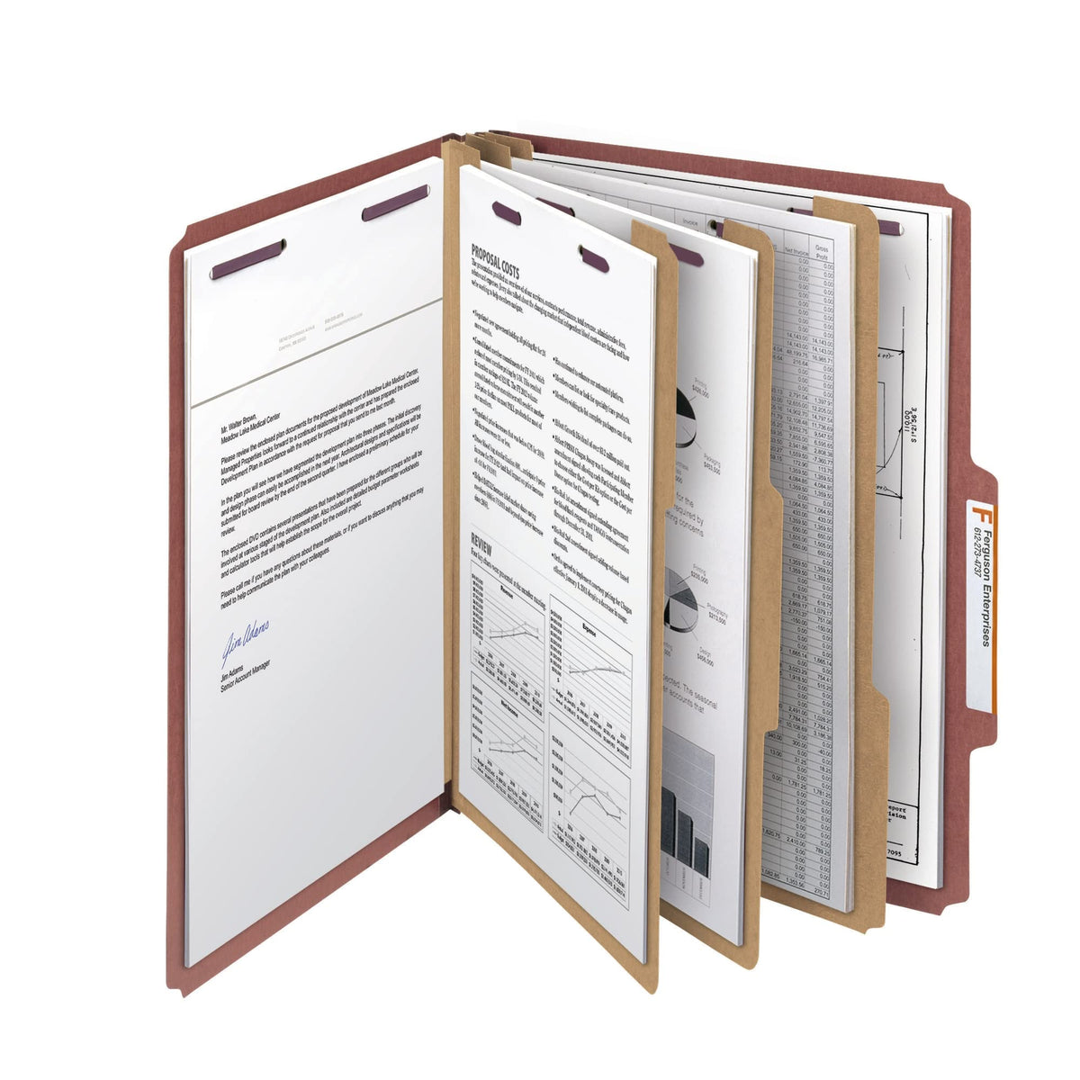 SMEAD Red / 1 / Letter Top Tab Classification Folders