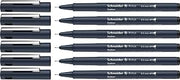 Schneider Pictus Fineliner (Line Width 0.5 mm, Indelible, Metal-Encased Tip, 85% Recycled Plastic Casing) Pack of 6, Black