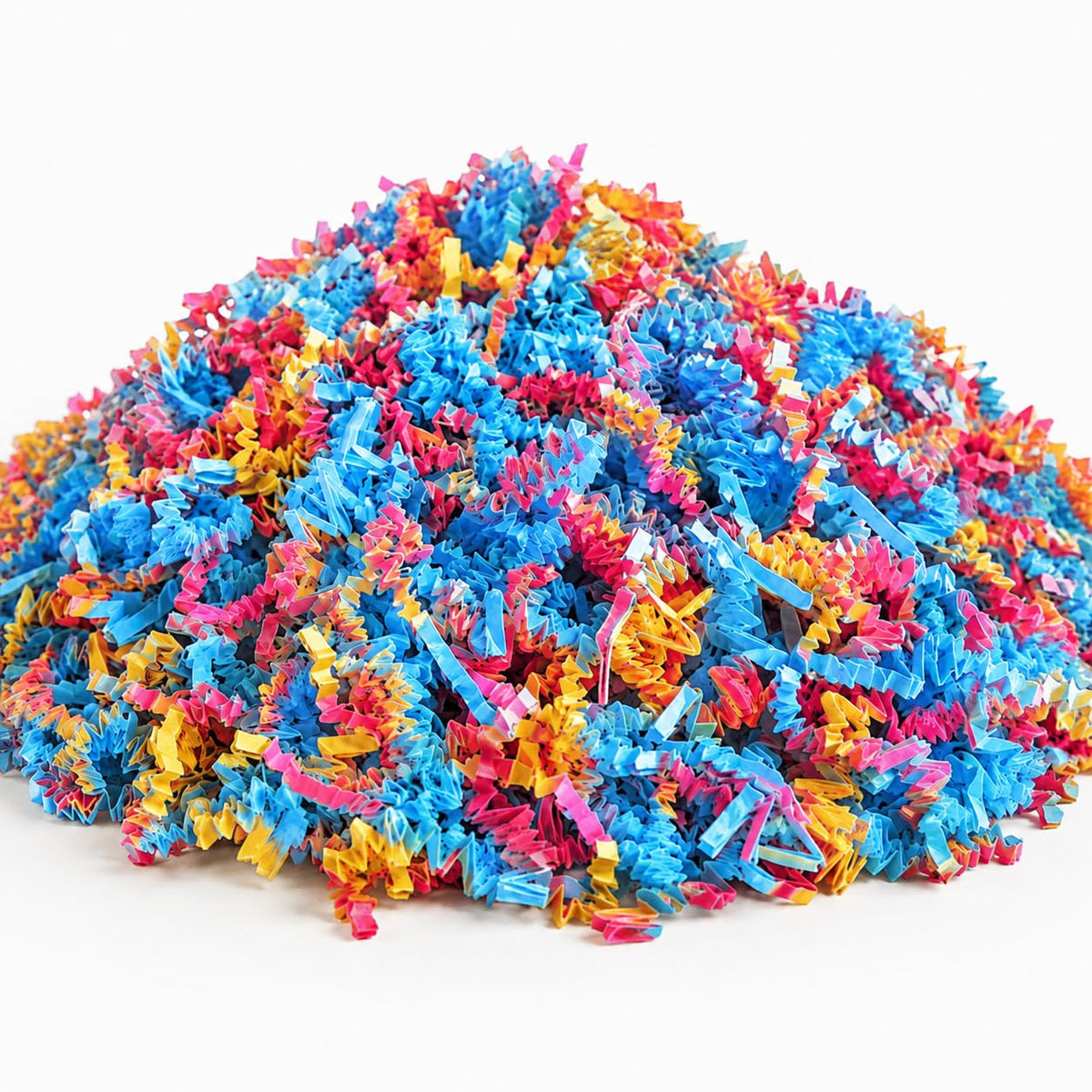 Crinkle Paper Shred Fiesta Blend – 10 lb, Blue Pink Yellow, Decorative Package Filler