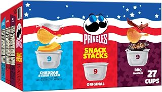 Pringles Potato Crisps Chips, Lunch Snacks, On-the-Go, Snack Stacks, Variety Pack, 19.36oz Box (27 Cups)