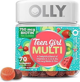 OLLY Teen Girl Multi Gummy, Healthy Skin and Immune Support*- 70 Count (Pack of 12)