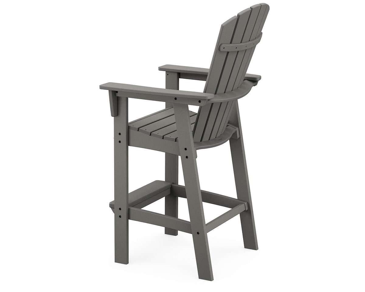 ® Nautical Curveback Adirondack Bar Chair in Teak by Polywood – 28.25 in x 29.12 in x 54.38 in, High Density Polyethylene (HDPE), Teak, Model ADD612TE