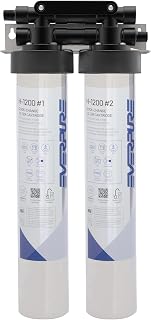 Pentair Everpure H-1200 Dual-Cartridge Drinking Water System, EV928200 | Includes Head, 2 Cartridges, Faucet, Hardware; 1,000-Gallon, 0.5 Micron, Reduces up to 99.6% Total PFAS;