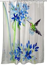 Interiors Hummingbird & Blue Flowers Shower Curtain