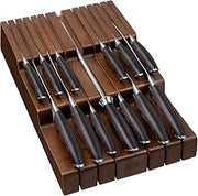 Kitchen Knife Set with Block, 14PCS Ultra Sharp Knife Block Set | Professional Japanese High Carbon Stainless Steel Chef Knives Set with Sharpener in Knife Drawer Organizer, Ergonomic Handle