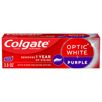 Optic White Purple Fluoride Toothpaste by Colgate – 3.8 Ounce (Pack of 1), Purple, Model 61052438