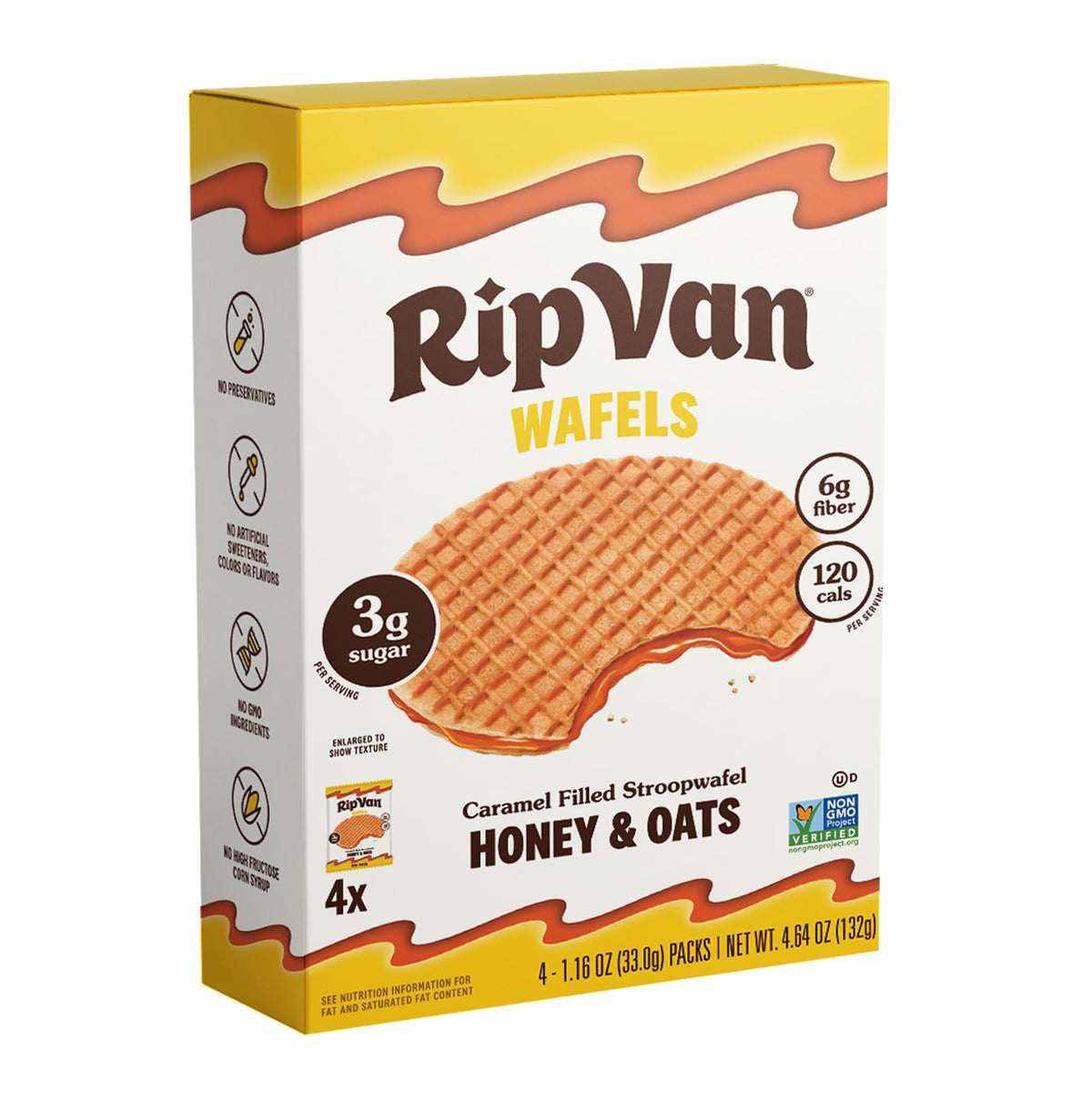 Rip Van Wafels Honey Oat / 4.64 Ounce (Pack of 1) / brown Wafers
