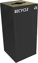 GeoCube Recycling Receptacle with Combination Slot/Round Opening by Witt Industries – 32.0 gallons, Steel, Black, Model 32GC04-CB