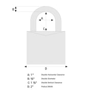 80TI/50 KD Titalium Aluminum Alloy Padlock Keyed Different by ABUS – 135x190cm, Hardened Steel, Black, Model 80 TI/50