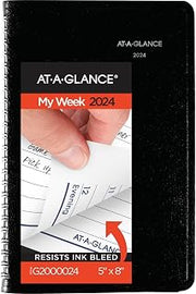AT-A-GLANCE 2024 Weekly Appointment Book & Planner, DayMinder, 5" x 8", Small, Spiral Bound, Black (G2000024)