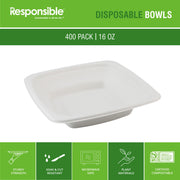 Responsible Products 16 oz (400 Count) / Classic White / Casual Bowls