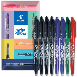 Frixion Heat/Friction Erasable Rollerball Pen FR7 - Medium Line 0.7mm Tip Nib - Black by PILOT – 1 Count (Pack of 8), Pack of 8, Model FR7-8ASSORTED-CGB